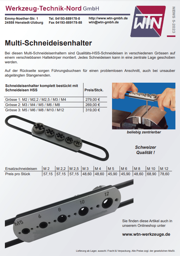 Multi-Schneideisenhalter